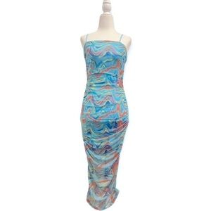 NWT wild fable psychedelic print micro mesh maxi dress